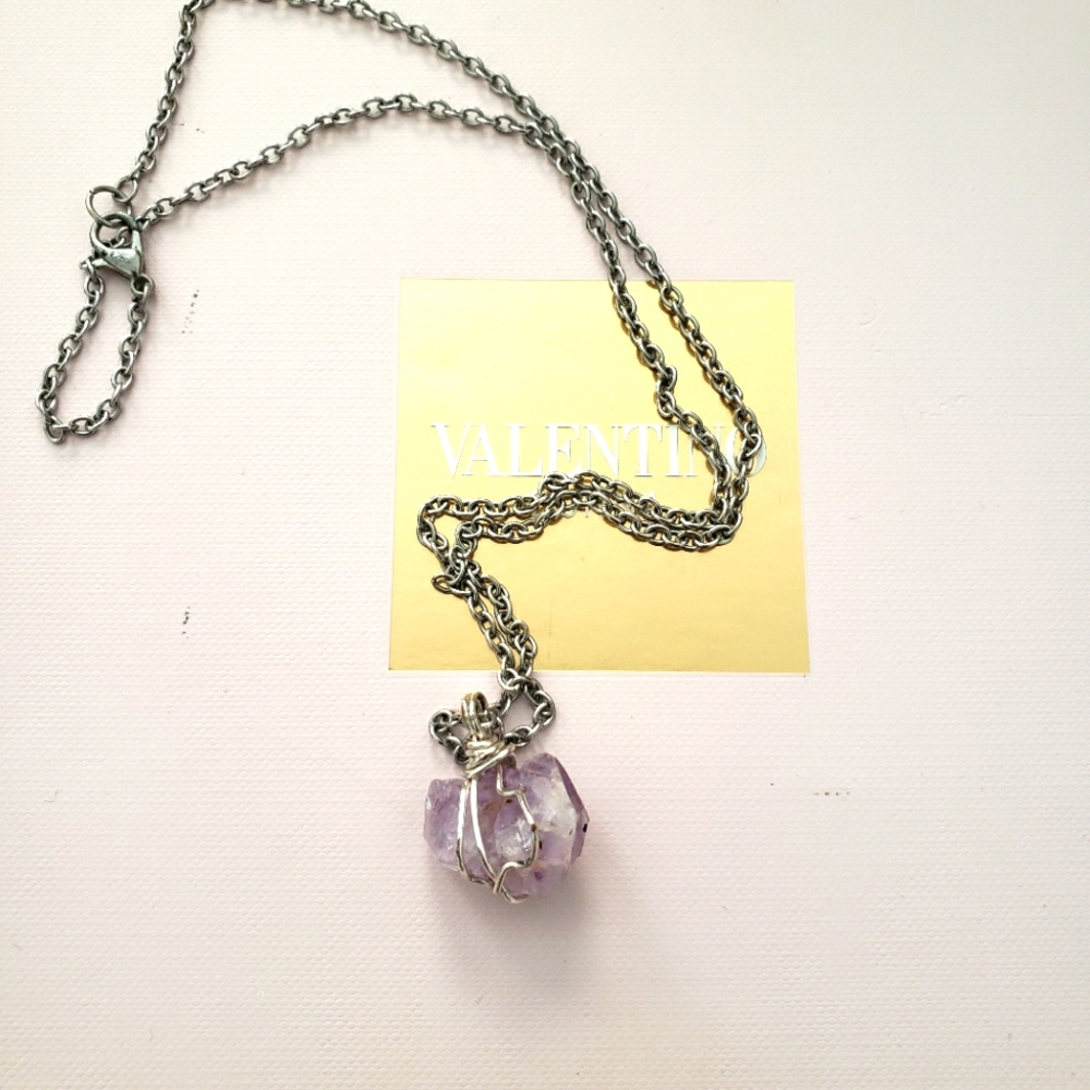 Wire Wrapped Amethyst Necklace